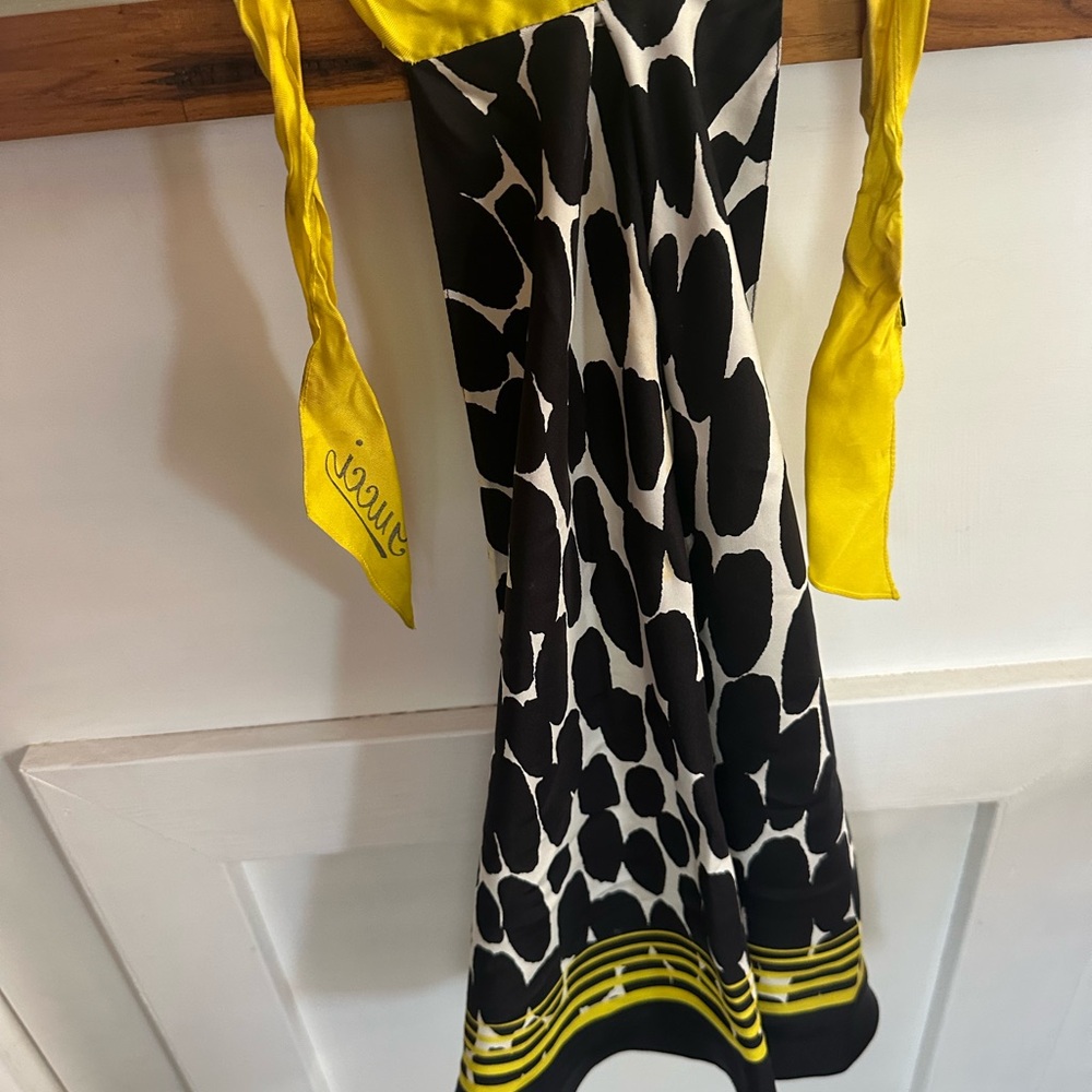 Gucci Black and Yellow Animal Print Halter Top